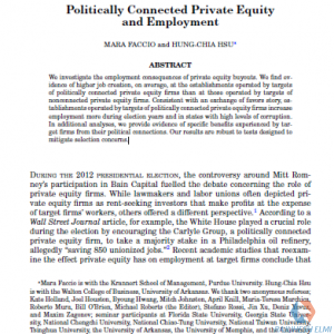 Politically Connected Private Equity and Employment
